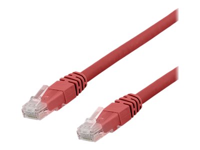 Deltaco - Patchkabel - Rj-45 (Han) Til Rj-45 (Han) - Utp - Cat 6A - Halogenfri, Formet - Rød