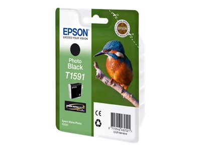 Epson T1591 - 17 Ml - Foto-Sort - Original - Blister - Blækpatron - For Stylus Photo R2000