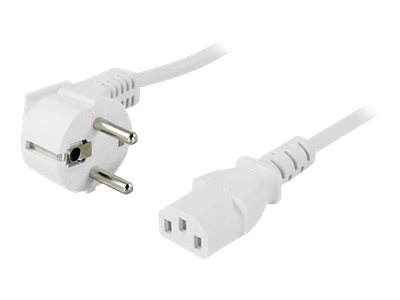 Deltaco Del-111V - Strømkabel - Cee 7/7 (Han) Vinklet Til Iec 60320 C13 Lige - Ac 250 V - 10 A - 5 M - Hvid