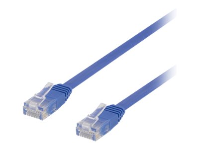 Deltaco - Patchkabel - Rj-45 (Han) Til Rj-45 (Han) - 3 M - Utp - Cat 6 - Flad - Blå