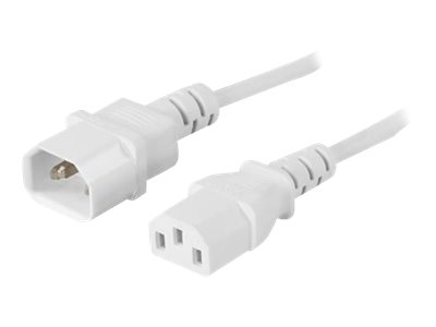 Deltaco - Strømkabel - Iec 60320 C14 Bis Iec 60320 C13 - 250 V - 10 A - 3 M - Hvid