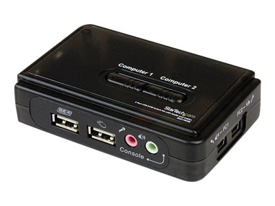 Startech.Com 2 Port Usb Kvm Switch Kit Mit Audio Und Kabeln, 2048 X 1536 Pixel, 2K Ultra Hd, Schwarz