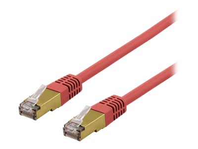 Deltaco Sftp-60Rah - Patchkabel - Rj-45 (Han) Til Rj-45 (Han) - 50 Cm - Sftp - Cat 6A - Halogenfri, Formet - Rød
