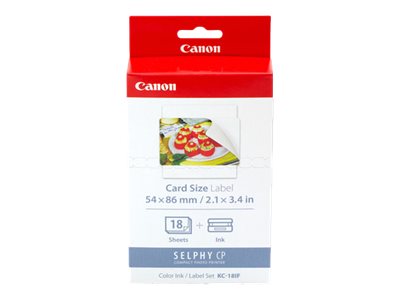 Canon KC-18IF - 18 stk. etiketter - for Canon SELPHY CP1000, CP1200, CP1300, CP1500, CP530, CP780, CP790, CP800, CP820, CP910