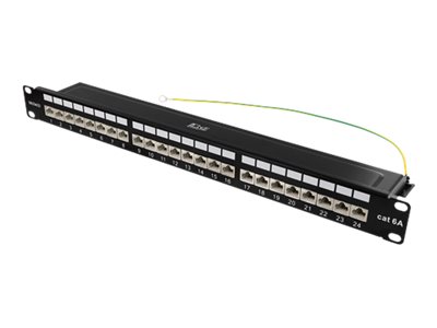 Deltaco Pan-200, 10 Gigabit Ethernet, Schnelles Ethernet, Gigabit Ethernet, 10000 Mbit/S, Cat6a, S/Utp (Stp), 22/24, Schwarz