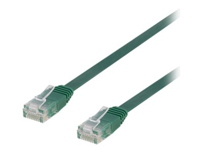 Deltaco - Patchkabel - Rj-45 (Stecker) Auf Rj-45 (Stecker) - 2 M - Utp - Cat 6 - Flach - Grün