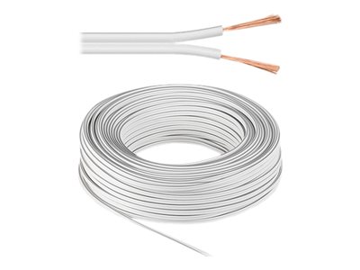 Microconnect - Højttalerkabel - 0.75 Mm² - Uisoleret Ledning Til Uisoleret Ledning - 25 M - Hvid