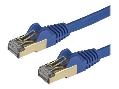 StarTech.com 50cm CAT6A Ethernet Cable, 10 Gigabit Shielded Snagless RJ45 100W PoE Patch Cord, CAT 6A 10GbE STP Network Cable w/Strain Relief, Blue, UL Certified Wiring/TIA - Category 6A - 26AWG (6ASPAT50CMBL) - Patch-kabel - RJ-45 (hane) till RJ-45 (hane) - 50 cm - STP - CAT 6a - hakfri - blå | Datakablar | GameStuff