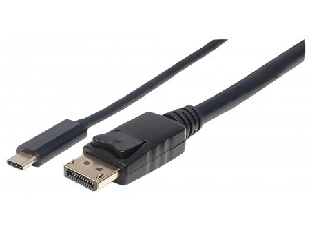 Manhattan Usb-C Auf Displayport-Adapterkabel, Konvertiert Das Alternate-Mode-Signal In Ein Displayport 4K-Ausgangssignal, 1 M, Schwarz, 1 M, Usb Typ-