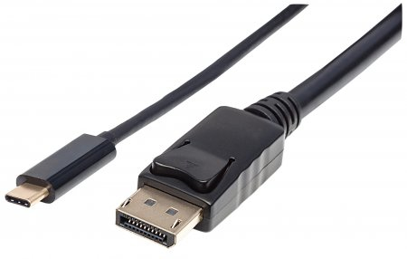 Manhattan Usb-C Auf Displayport-Adapterkabel, Konvertiert Das Alternate-Mode-Signal In Ein Displayport 4K-Ausgangssignal, 2 M, Schwarz, 2 M, Usb Typ-