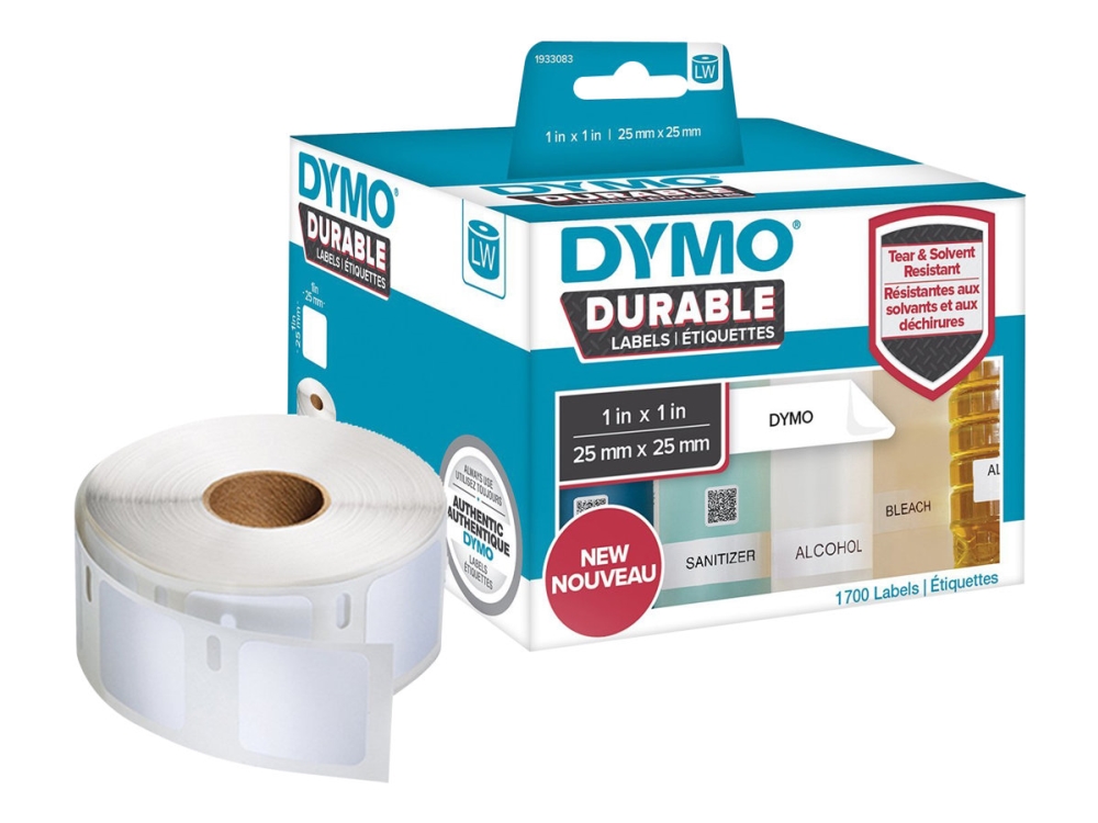 DYMO LabelWriter Address - Klæbemiddel - hvid - 25 x 25 mm 1700 etikette(r) (1 rulle(r) x 1700) etiketter - for DYMO LabelWriter 310, 315, 320, 330, 400, 450, 4XL, SE450, Wireless