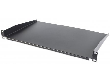 Intellinet 19" Fachboden Zur Frontmontage, 1 He, Montage An Den Beiden Vorderen Profilschienen, 300 Mm Tiefe, Nicht Perforiert, Schwarz, Regalboden,