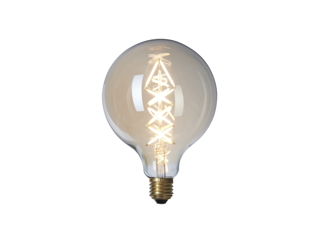 Nielsen Light Led 6W Globe Bulb Zig Zag Ø12,5 cm. - Golden Glass | Belysning - Ljuskälla | GameStuff