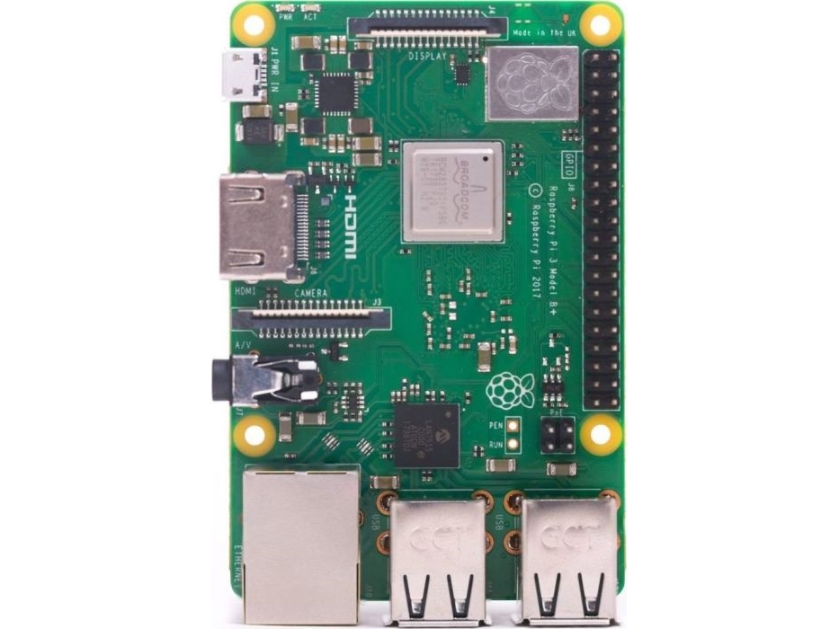 Raspberry Pi Pi 3 Model B+, 1400 Mhz, Broadcom, Bcm2837b0, 1 Gb, Lpddr2 Sdram, Microsd (Transflash)