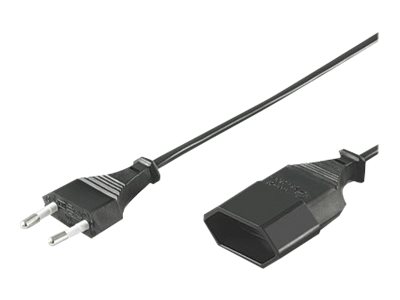DELTACO DEL-109AF - Förlängningskabel för ström - Eurokontakt (hane) rak till IEC 60906-1 (hona) rak - AC 250 V - 2.5 A - 5 m - svart | EL Artiklar - Cee & multipolär - Cee material | GameStuff