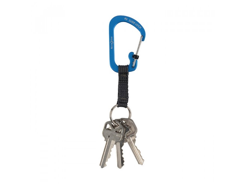 Nite Ize Karabiner Mit Schlüsselring Slidelock Edelstahl Blau