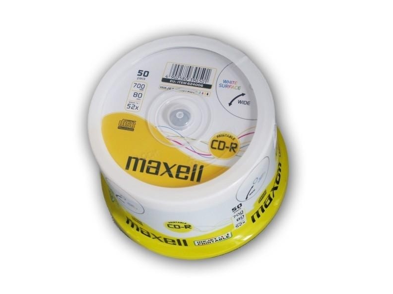 Maxell - 50 x CD-R - 700 MB (80 min) 52x - printbar overflade - spindle