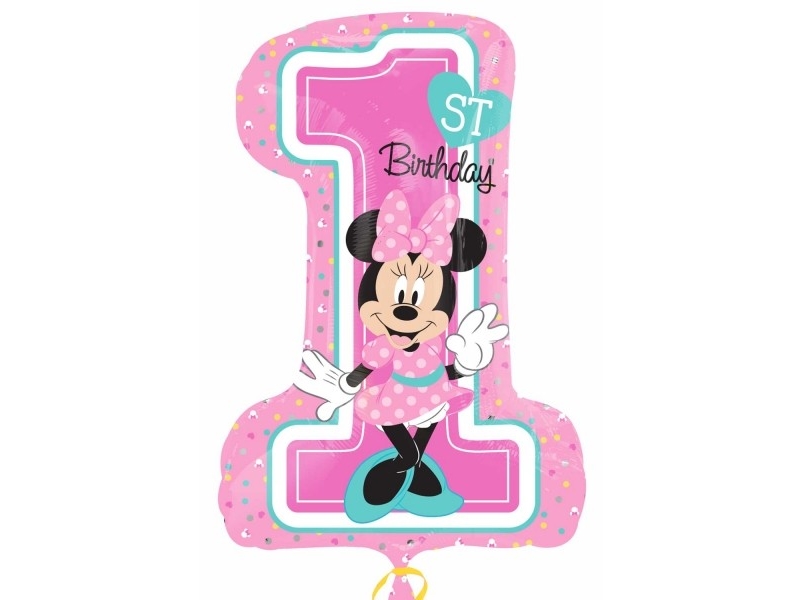 Minnie 1 fødselsdags folieballon