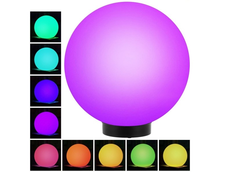 Greenblue Gb165 Solar Lamp, Freestanding Garden Ball 25X25x58 Cm, Colorful Led