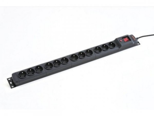 Armac M12/16/45/Cz Surge Protection Multi 12M/16A Rack 19 12 Lizdų 4,5M Juodas