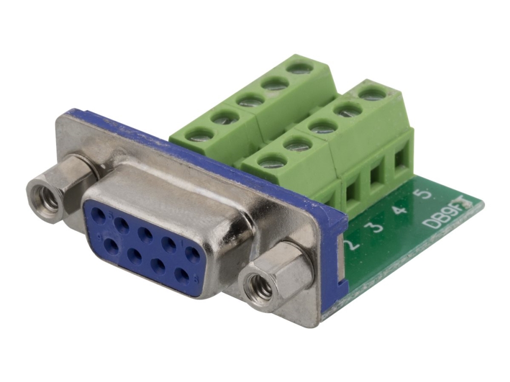 Deltaco Dc-391 - Seriel Adapter - Db-9 (Han) Til 10-Pins Terminalblok - Grøn