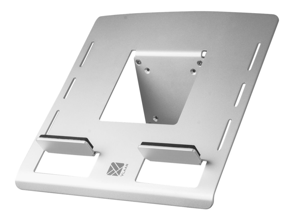 R-Go Morelia - Kiinnityskomponentit (pidike) - kannettavalle tietokoneelle / tabletille - alumiini - hopeanvärinen matta - näytön koko: enintään 27 - varteen kiinnitettävä