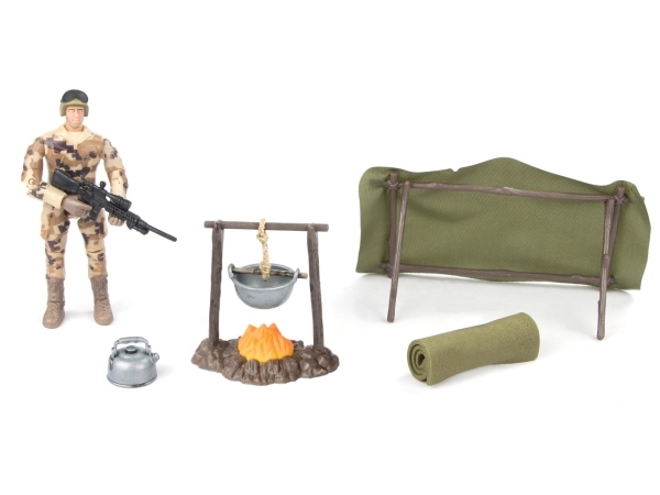 World Peacekeepers 1:18 Militær Actionfigur + Camp