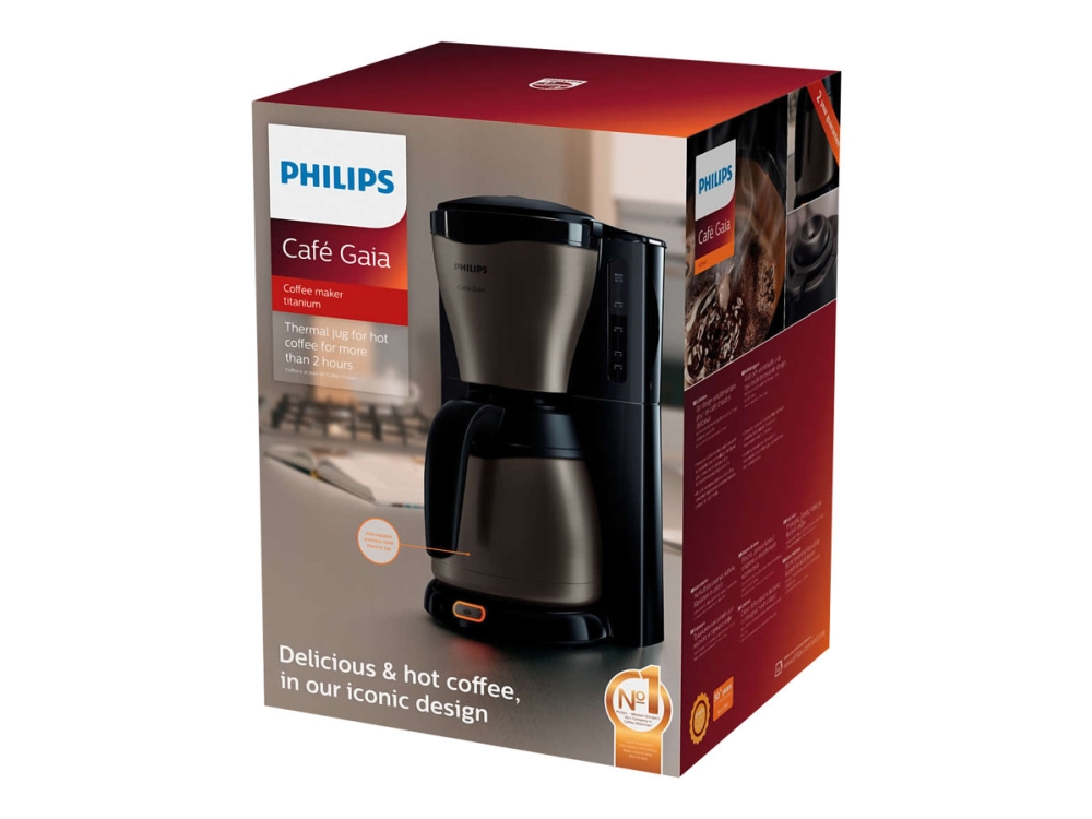Philips Café Gaia HD7547 - coffee maker - black metallic