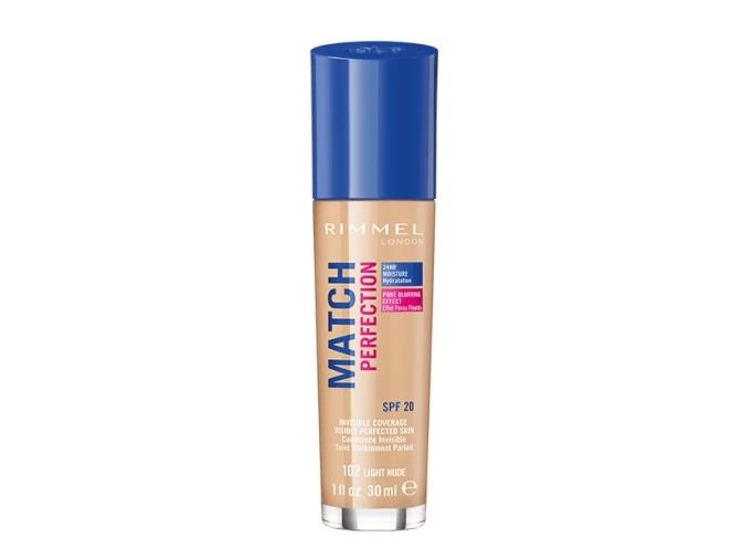 Rimmel London Match Perfection Foundation, Spf 20, 102 Light Nude 30Ml