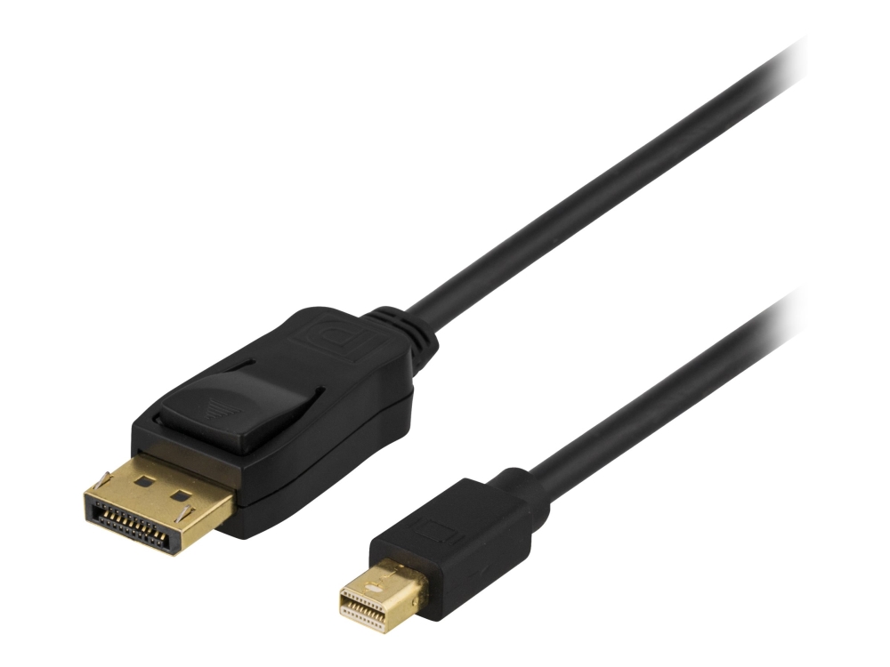 DELTACO - DisplayPort-kabel - Mini DisplayPort hane till DisplayPort hane - 2 m - svart | Datortillbehör - Kablar & adaptrar - Ljudkablar | GameStuff