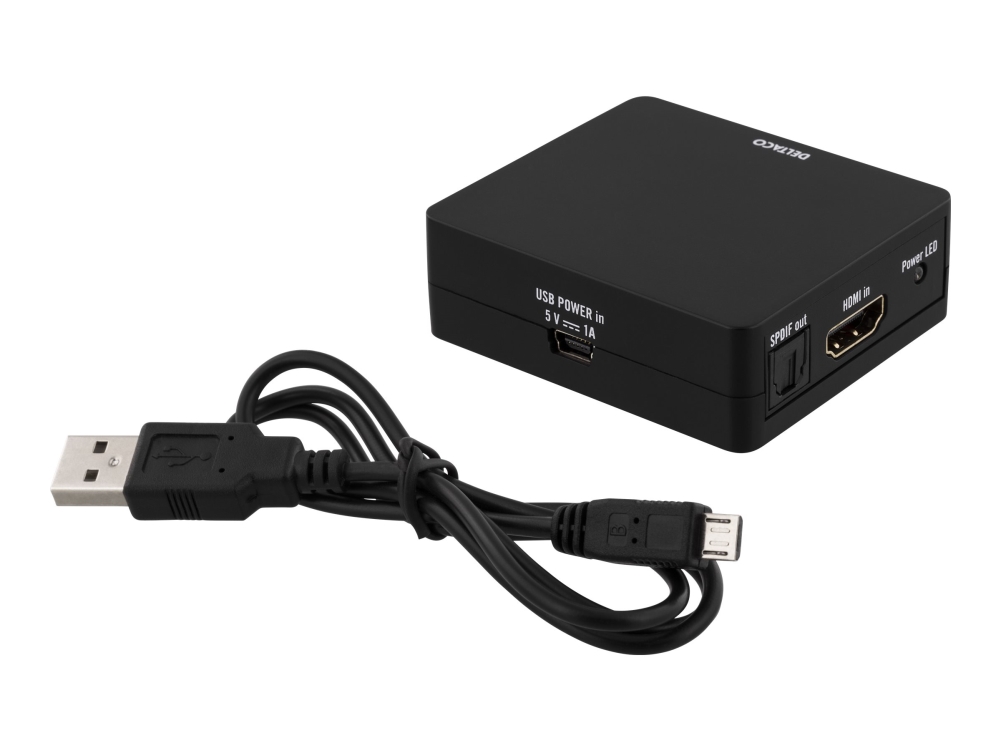 DELTACO HDMI-7038 - HDMI-ljudsignalförlängare - svart | Datortillbehör - Kablar & adaptrar - Ljudkablar | GameStuff