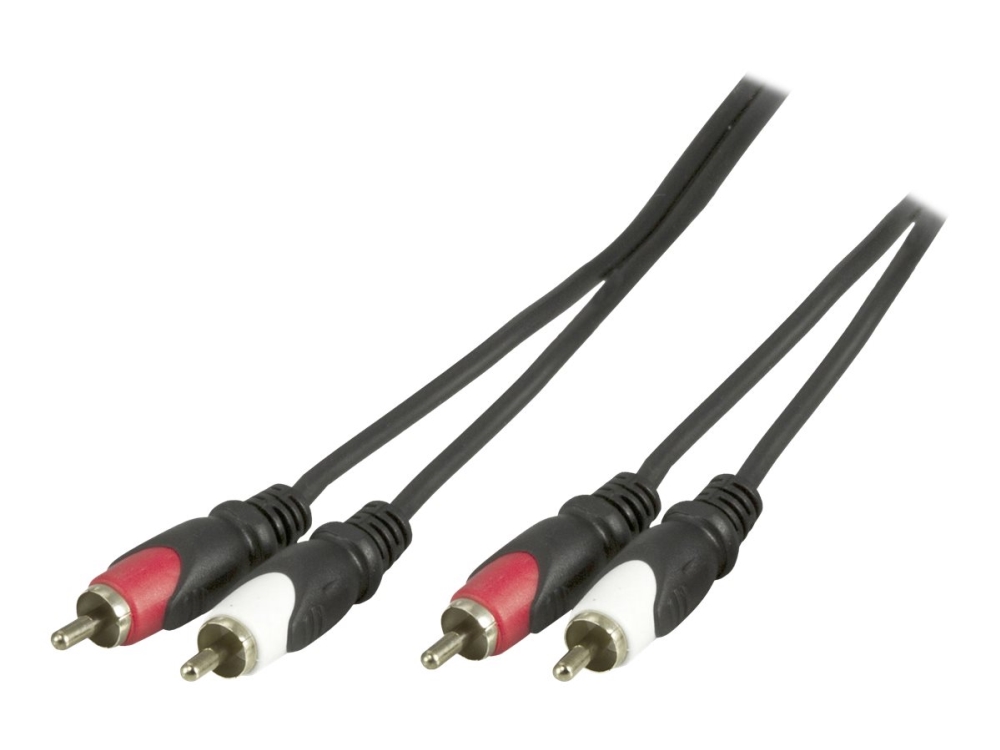 DELTACO - Ljudkabel - RCA hane till RCA hane - 2 m | Datortillbehör - Kablar & adaptrar - Ljudkablar | GameStuff
