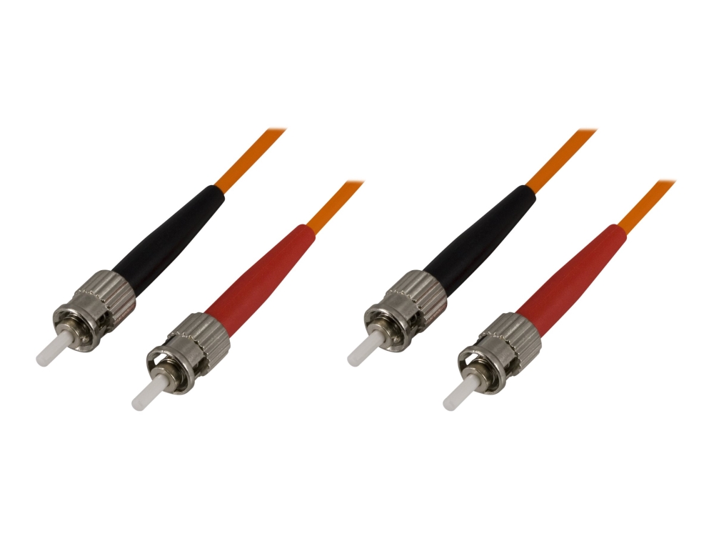 DELTACO - Nätverkskabel - ST-läge (multi-mode) (hane) till ST-läge (multi-mode) (hane) - 5 m - fiberoptisk