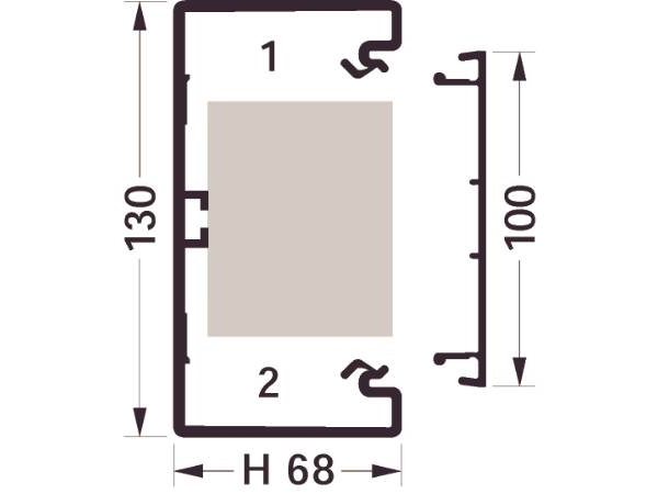 Hager BR7013017035, Øverste panel, Lys grå, Polyvinylchlorid (PVC), 130 mm, 2000 mm