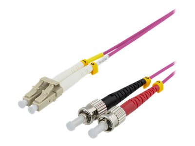 Deltaco - Patchkabel - Lc/Upc Multimode (Stecker) Auf St/Upc Multimode (Stecker) - 5 M. - Glasfaser - Duplex - 50 / 125 My - Om4 - Rosa