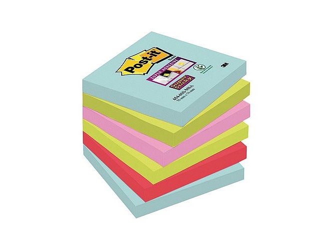 Post-It 7100263206, Firkant, Blå, Grøn, Lyserød, Papir, 76 mm, 76 mm, 90 ark
