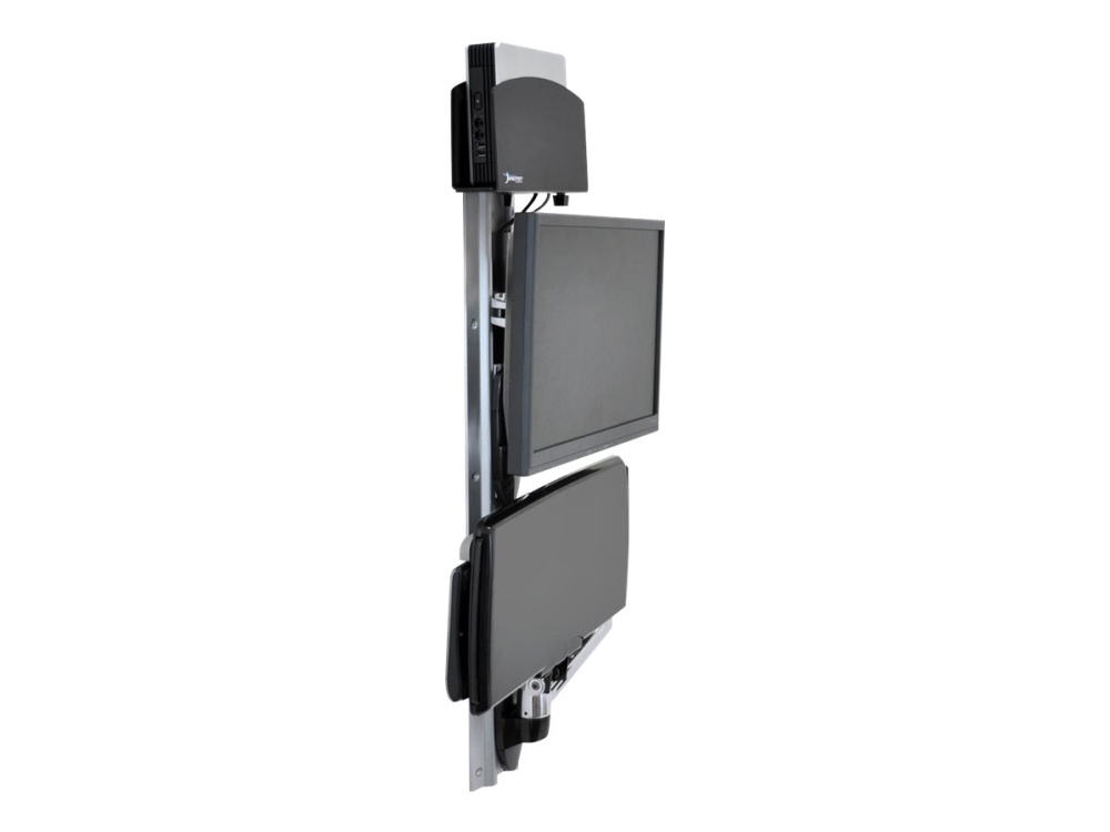 Ergotron LX Series LX Wall Mount System, 9,1 kg, 68,6 cm (27), 75 x 75 mm, 100 x 100 mm, Korkeudensäätö, musta, Hopea