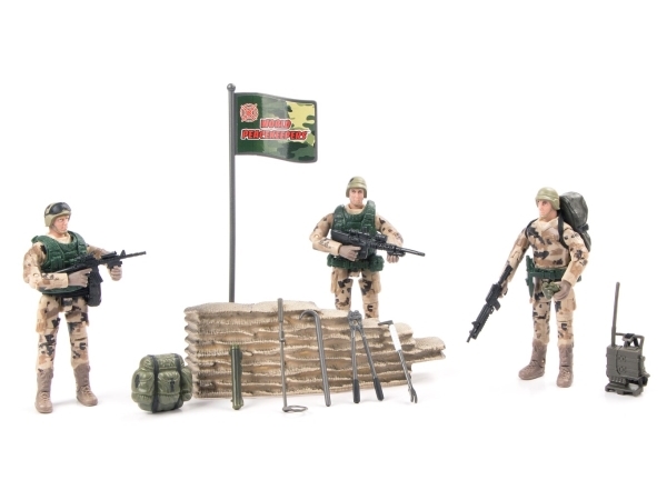 World Peacekeepers 1:18 Militær Desert Marine Pakke M/3 Actionfigurer