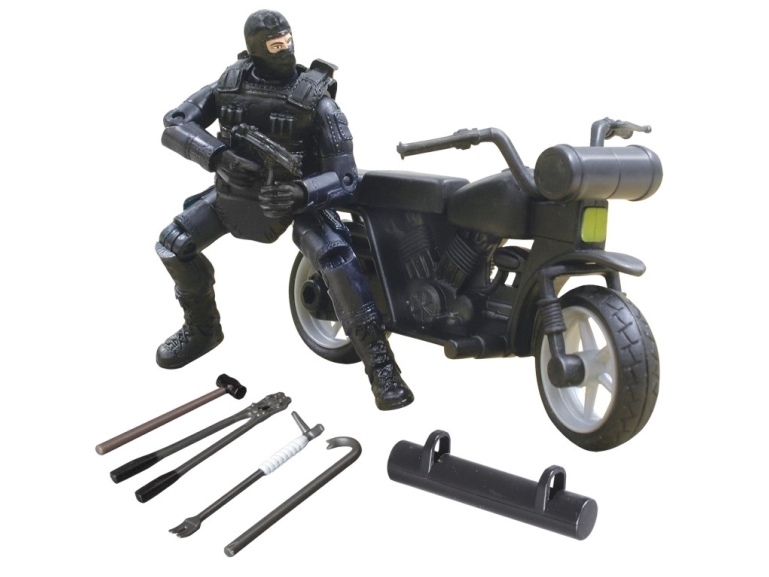 S.W.A.T. Actionfigur Und Motorrad 1:18