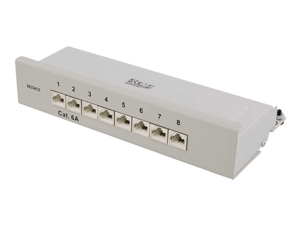 Deltaco Pan-210 - Patchpanel - Wandmontierbar - Rj-45 X 8 - Grau