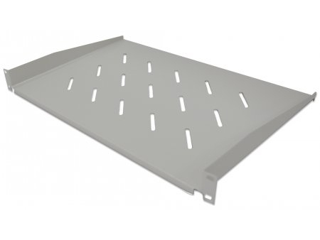 Intellinet 19" Fachboden Zur Frontmontage, 1 He, Montage An Den Beiden Vorderen Profilschienen, 350 Mm Tiefe, Perforiert, Grau, Regalboden, Stahl, Gr