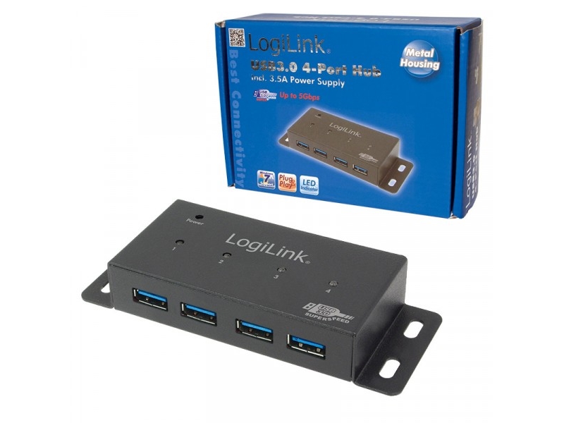 LogiLink USB Hub 4-Port - Hub - 4 USB 3.0 - desktop