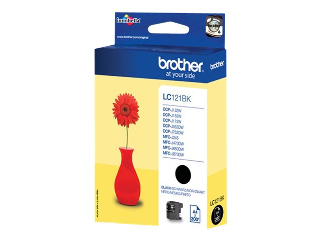 Brother Lc121bk - Sort - Original - Blækpatron - For Brother Dcp-J100, Dcp-J105, Dcp-J132w, Dcp-J552dw, Dcp-J752dw