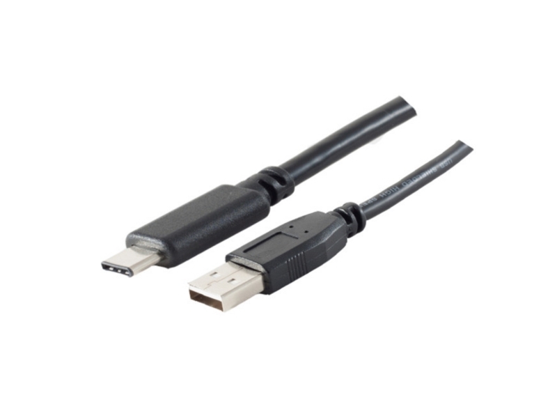 S-Conn 77143-3.0, 3 M, Usb A, Usb C, Usb 2.0, 480 Mbit/S, Schwarz