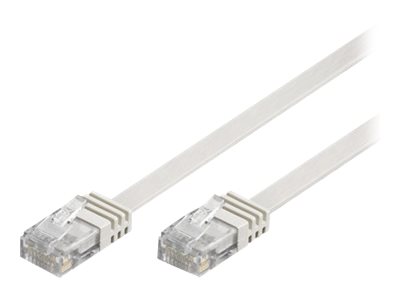 DELTACO - Patchkabel - RJ-45 (han) til RJ-45 (han) - 50 cm - UTP - CAT 6 - formet, flad - hvid
