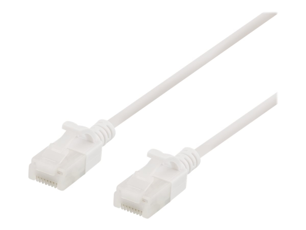DELTACO - Patch-kabel - RJ-45 (hane) till RJ-45 (hane) - 3 m - UTP - CAT 6a - halogenfri, formpressad, hakfri - vit | Datortillbehör - Kablar & adaptrar - Nätverkskablar | GameStuff
