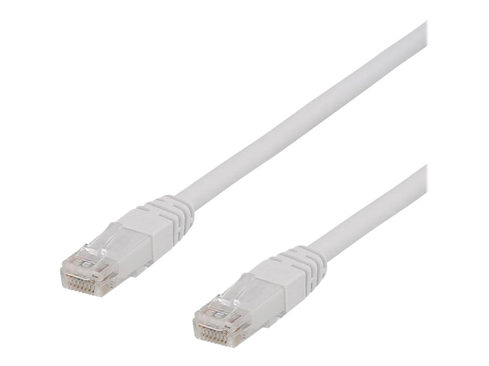 DELTACO U/UTP Cat6a patch cable, 0,5m, 500MHz, LSZH, white
