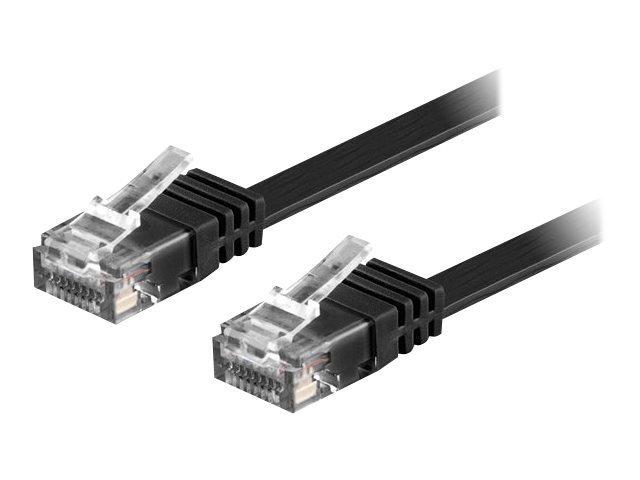 DELTACO - Patchkabel - RJ-45 (han) til RJ-45 (han) - 7 m - UTP - CAT 6 - formet, flad - sort