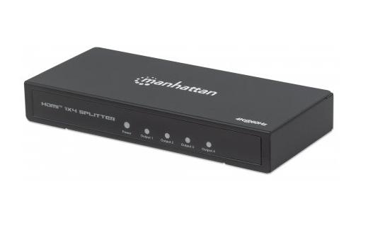 Manhattan 4K 4-Port Hdmi-Splitter, 4K@60Hz, Stromversorgung Über Netzteil, Schwarz, Hdmi, 4X Hdmi, 3840 X 2160 Pixel, Schwarz, Metall, 4K Ultra Hd