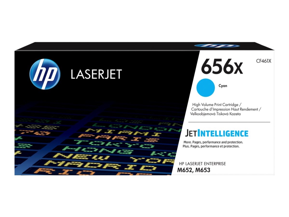 HP 656X - Højtydende - cyan - original - LaserJet - tonerpatron (CF461X) - for Color LaserJet Enterprise M652dn, M652n, M653dh, M653dn, M653x